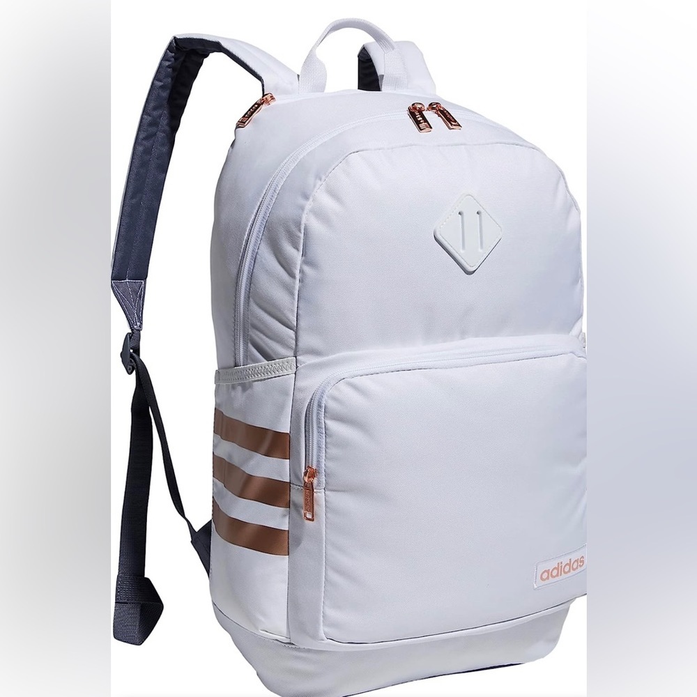 adidas Classic 3S 4 Backpack, White/Onix Grey/Rose Gold, One Size​
